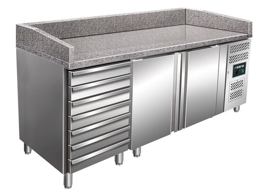 Saro MARGA PZ 2610 TN pizza table with drawers, stainless steel