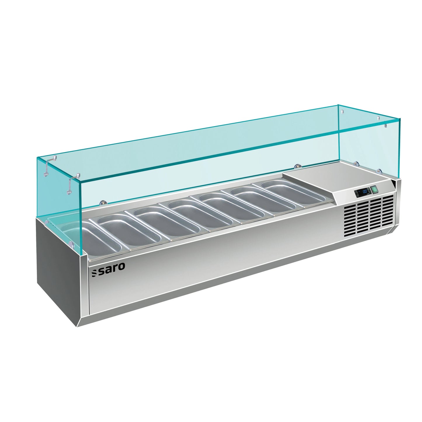 Saro VRX 1600/330 table top display, stainless steel