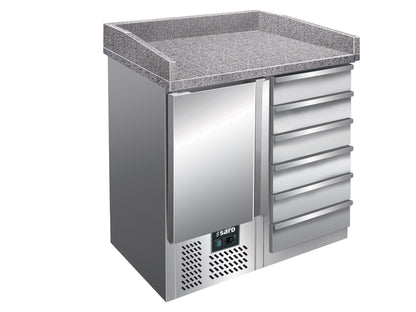 Saro PZ 4001 pizza prep table with drawers, stainless steel