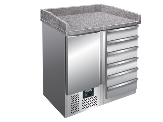 Saro PZ 4001 pizza prep table with drawers, stainless steel