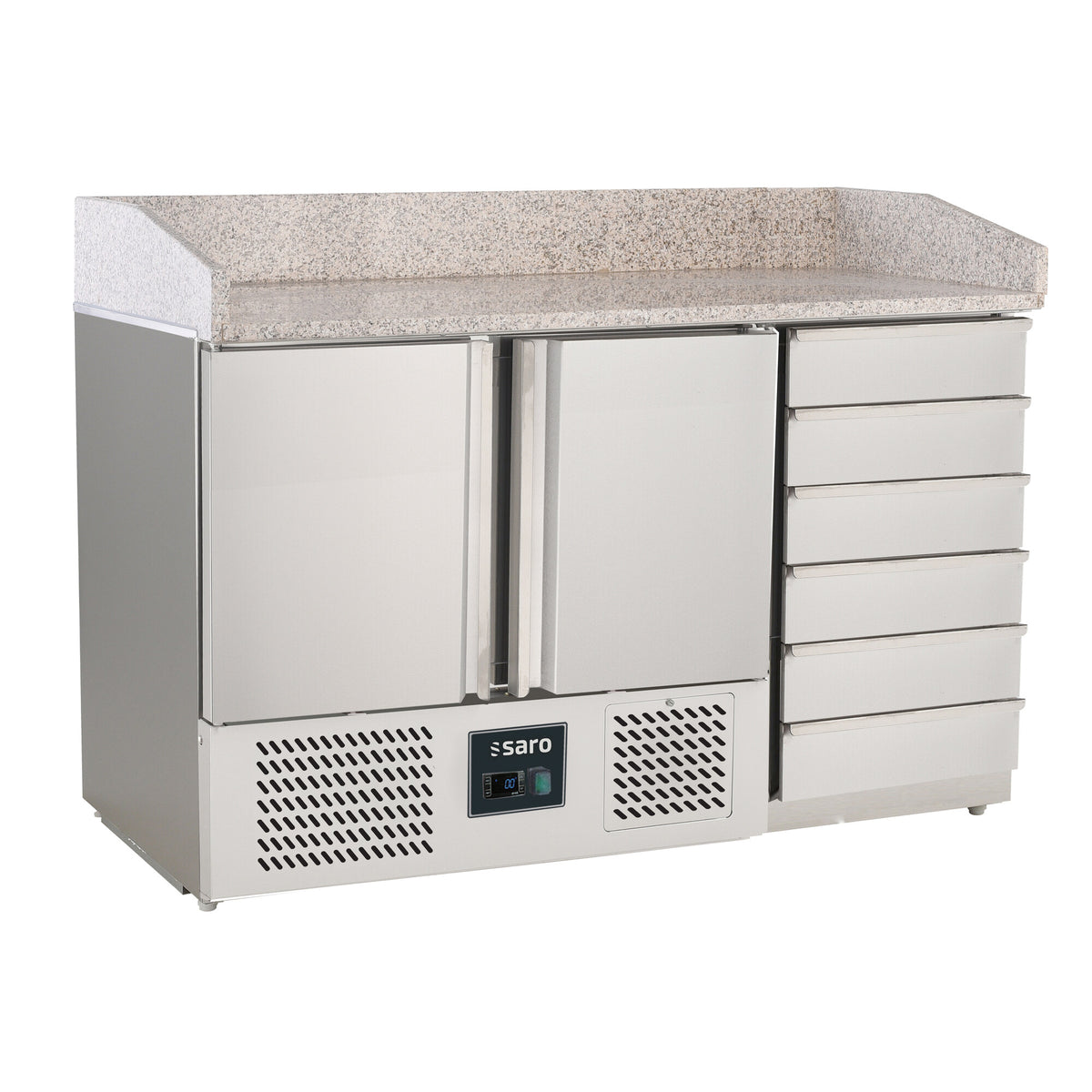 Saro PZ9001 PRO pizza worktable with drawers, stainless steel