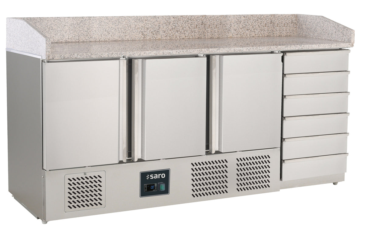 Saro PZ9031 PRO pizza worktable with drawers, stainless steel