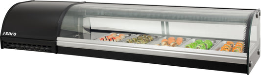 Saro SV 1500 sushi showcase, black housing