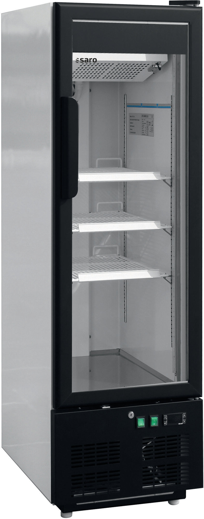 Saro EK 199 freezer, white and black glass door