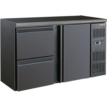 Saro BC 2100-2S bar cooler, black, 1 door 2 drawers