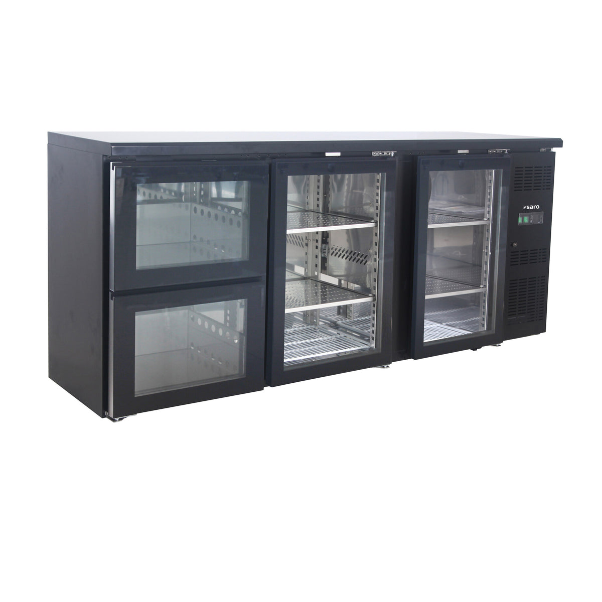 Saro BC 3100 G S2 bar cooler, black, glass doors