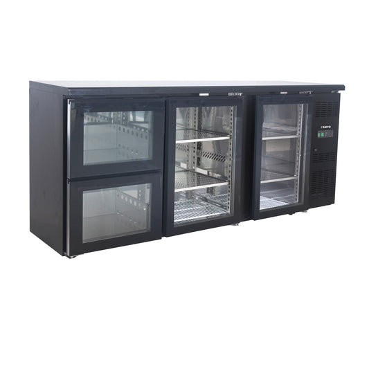 Saro BC 3100 G S2 bar cooler, black, glass doors