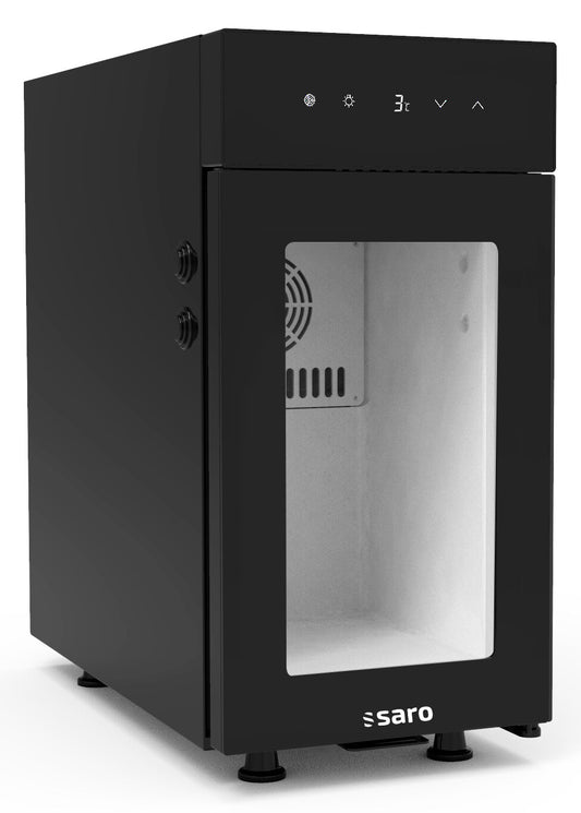Saro PAROS milk cooler, black with glass door
