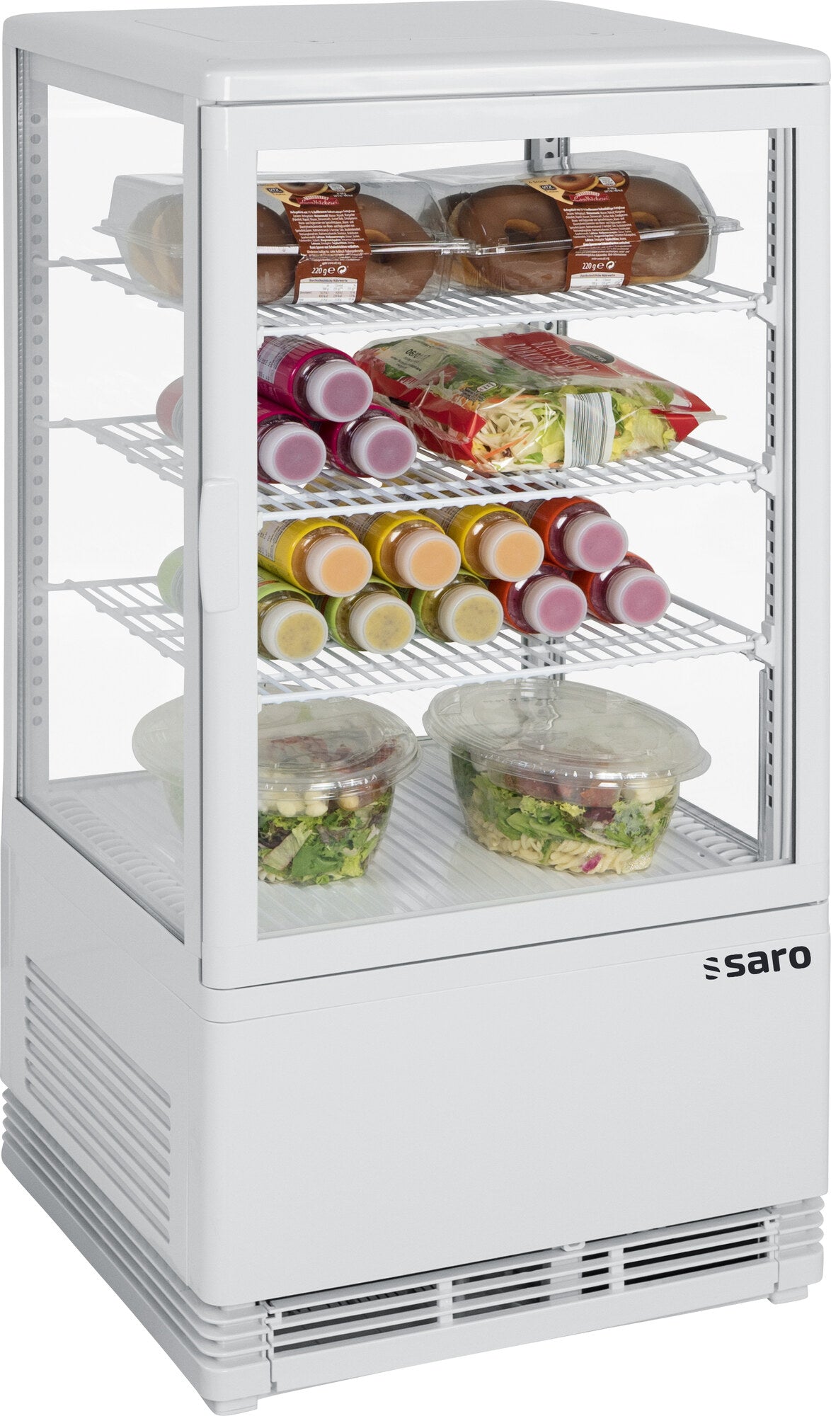 Saro SC 70 mini refrigerated showcase, white housing