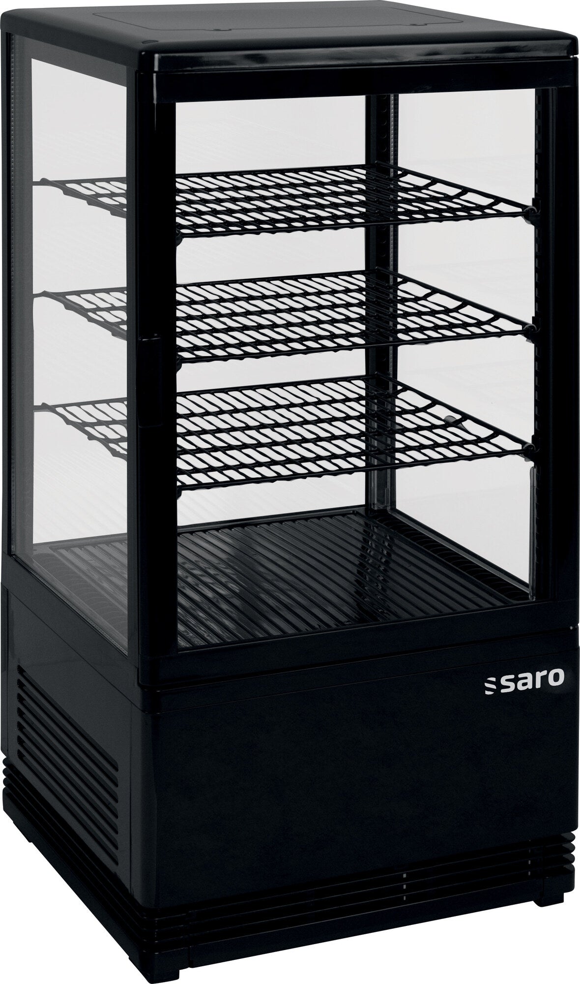 Saro SC 70 mini refrigerated showcase, black housing