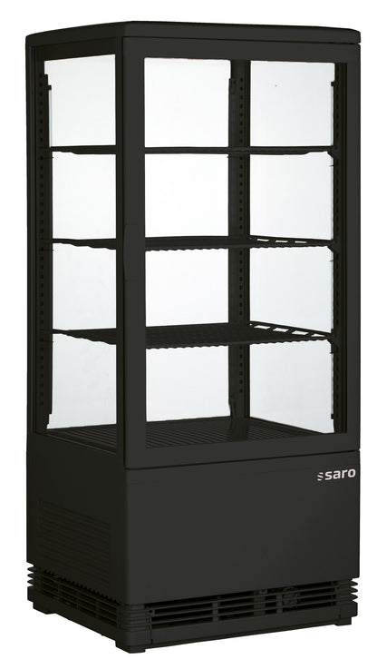 Saro SC 80 mini refrigerated showcase, black housing