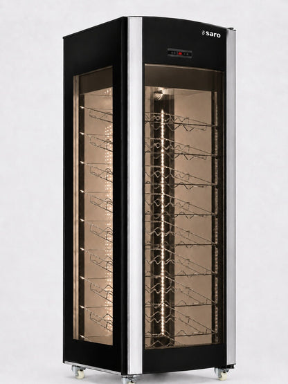 Saro WK 81 wine cooler, glass door on castors
