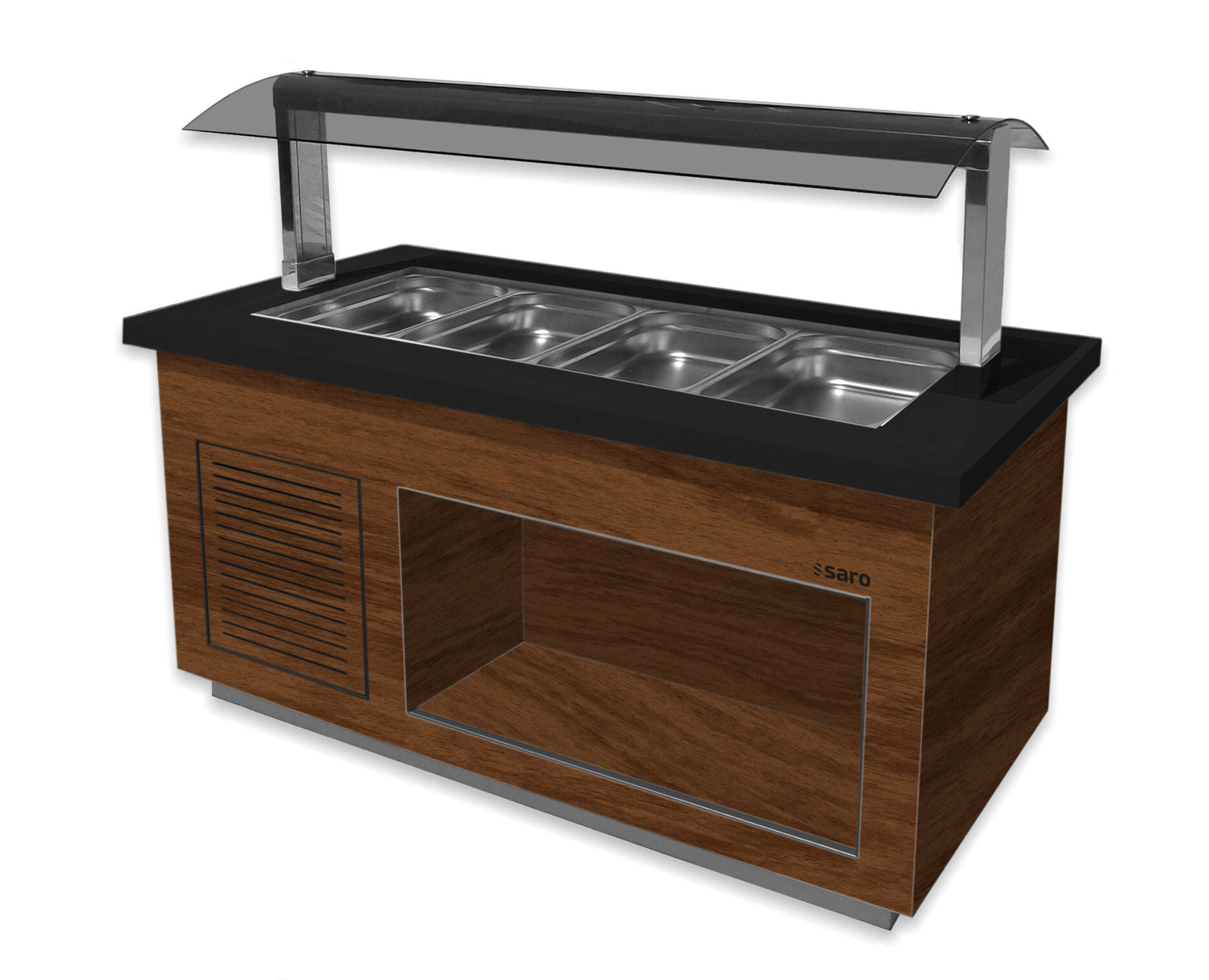 Saro SB-K 170 salad bar, walnut finish