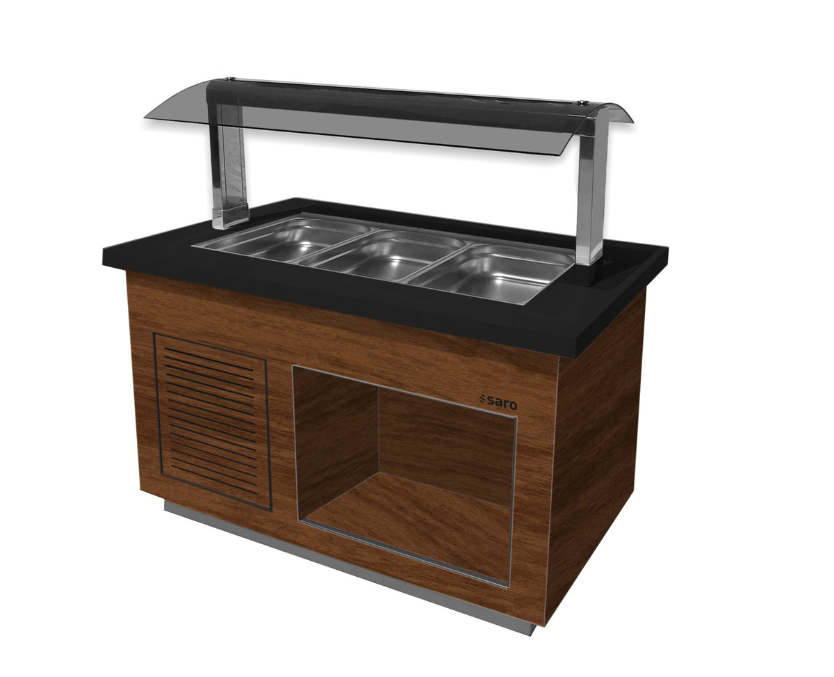 Saro SB-H 130 hot buffet, walnut finish
