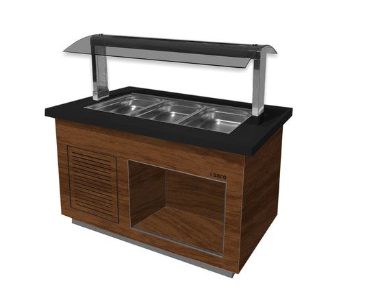 Saro SB-H 130 hot buffet, walnut finish