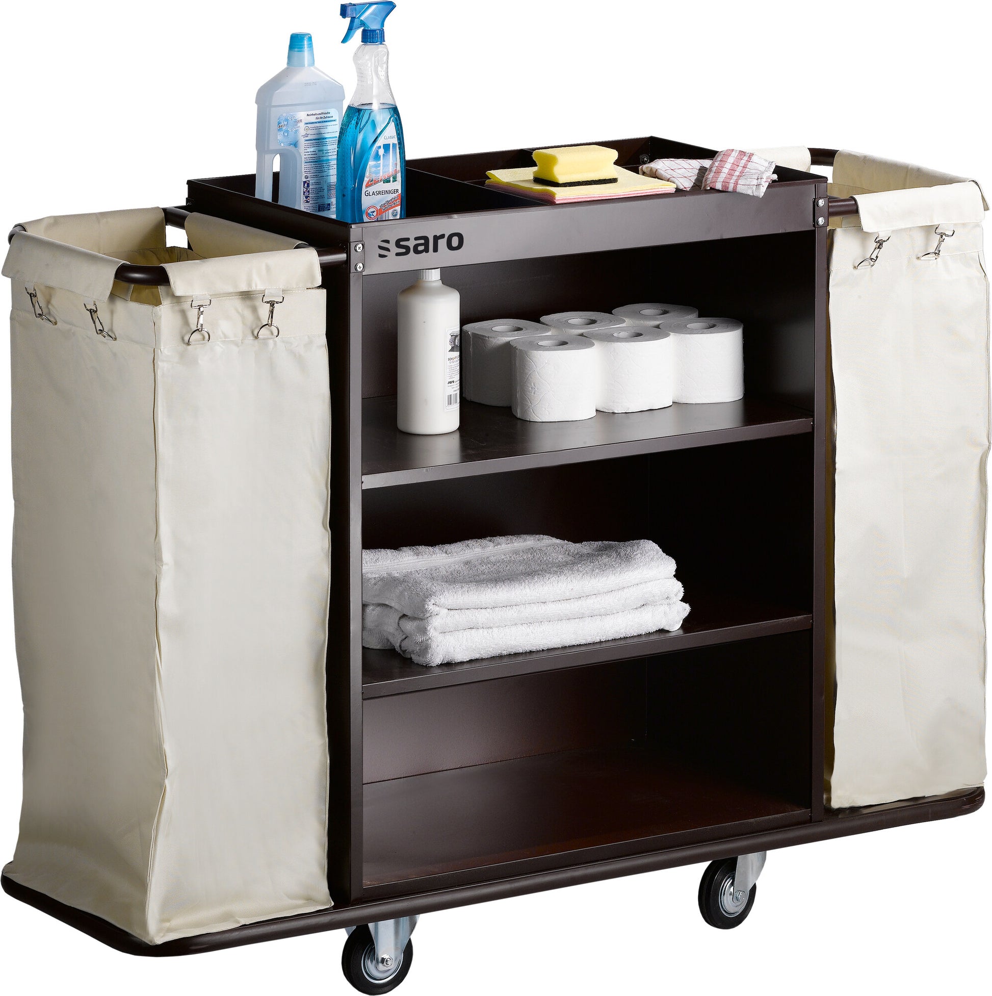 Saro AF 258 room service trolley, reddish brown