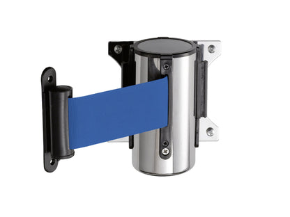 Saro PW 3 B wall mount belt barrier, blue belt