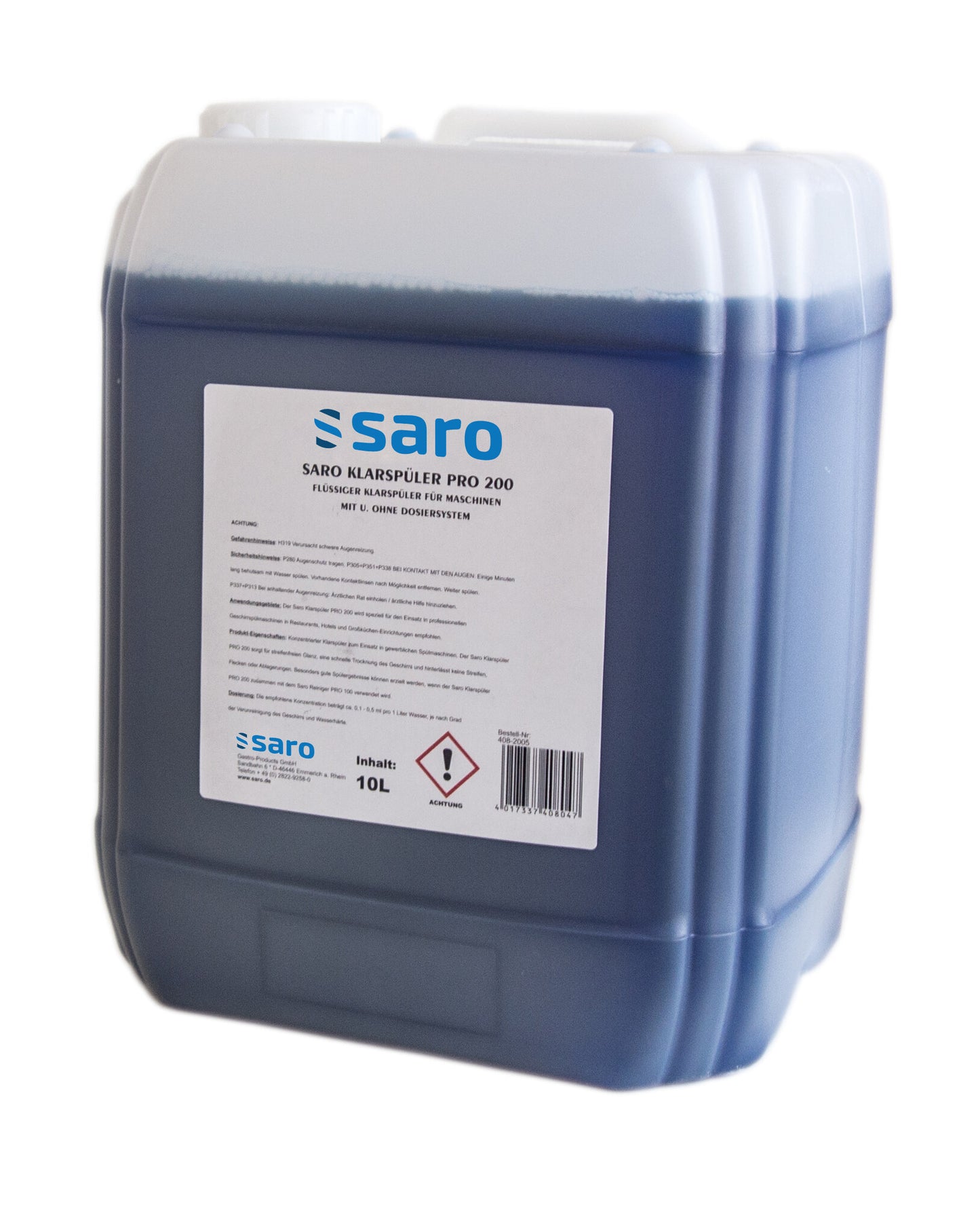 Saro PRO 200 rinse aid, 10 L container