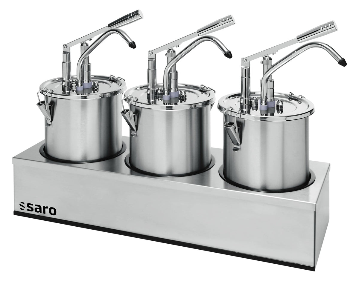 Saro PD-003 sauce dispenser set, three-canister holder