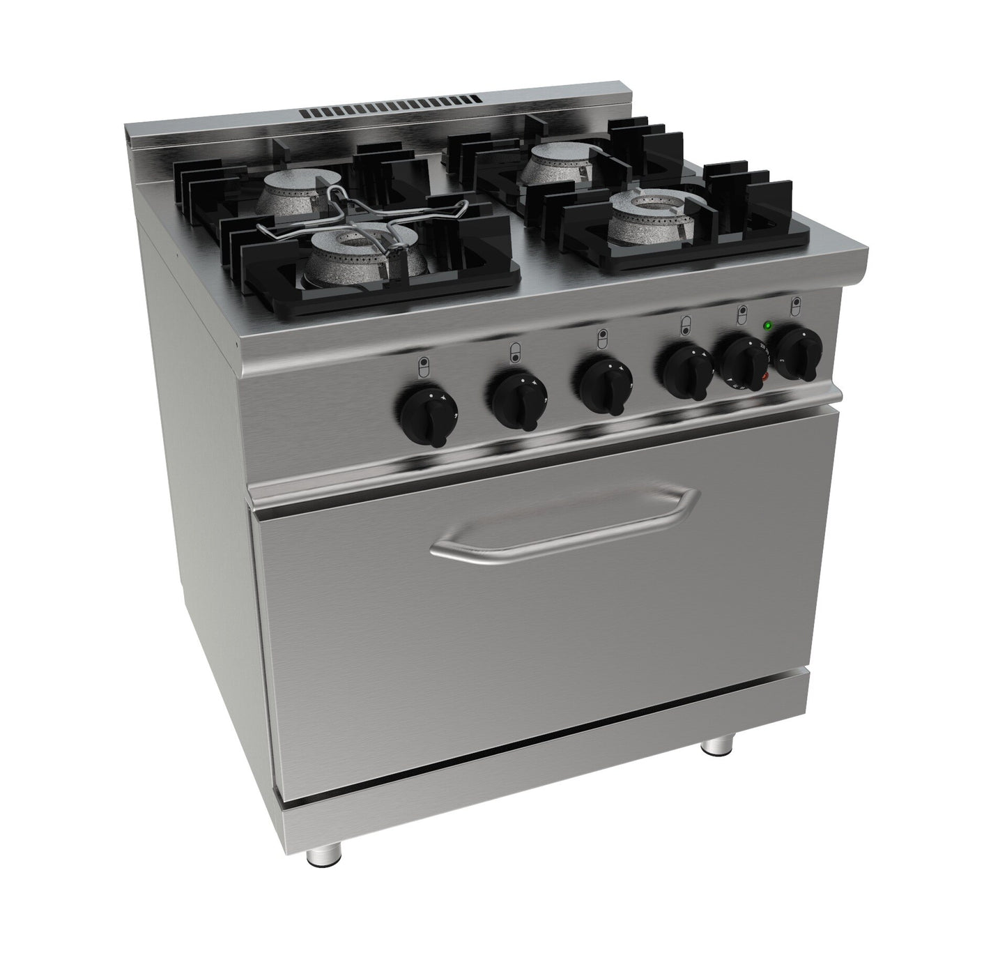 Saro E7/KUPG4LE gas cooker with electric oven, stainless steel