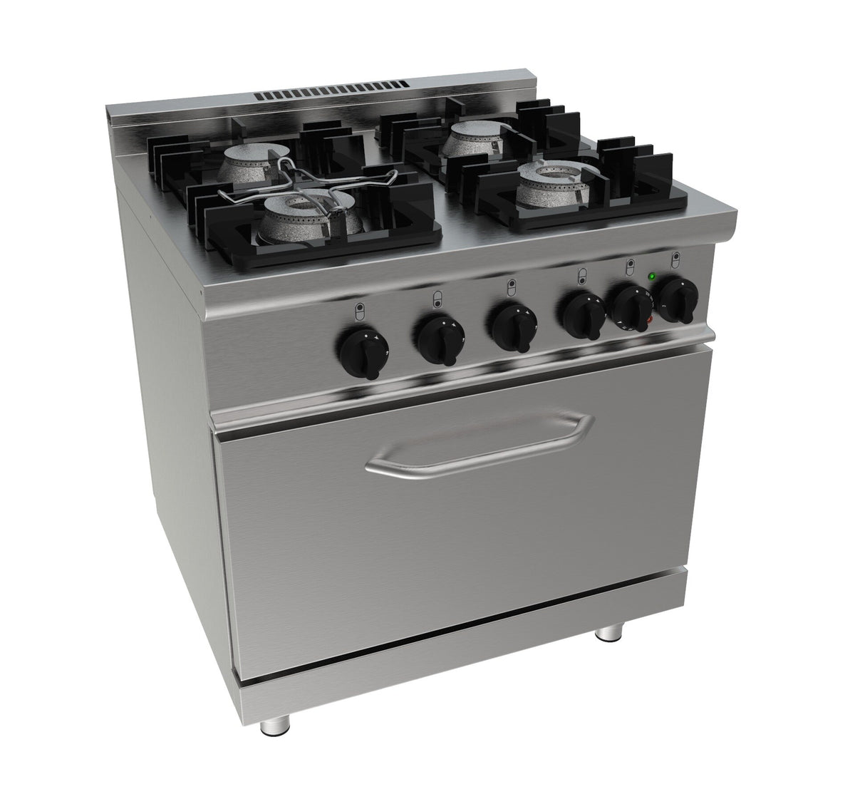 Saro E7/KUPG4LE gas cooker with electric oven, stainless steel