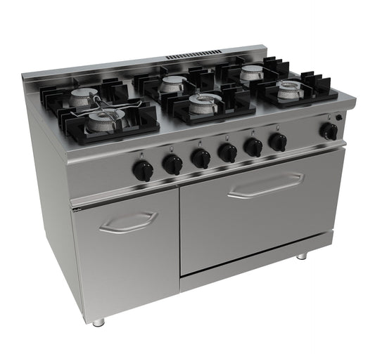 Saro E7/KUPG6LN gas cooker with oven, stainless steel