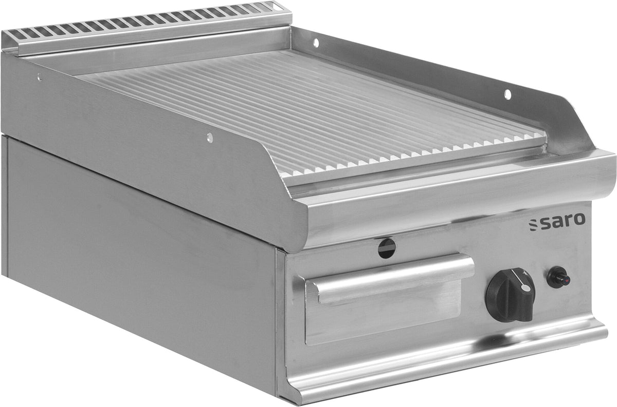 Saro E7/KTG1BBR gas griddle, grooved plate