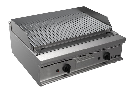 Saro E7/BS2BB gas lava rock grill, table