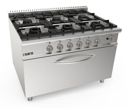Saro LQ CUG6FM gas range with oven, stainless steel