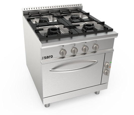 Saro LQ CUG4NE gas range with electric oven, stainless steel