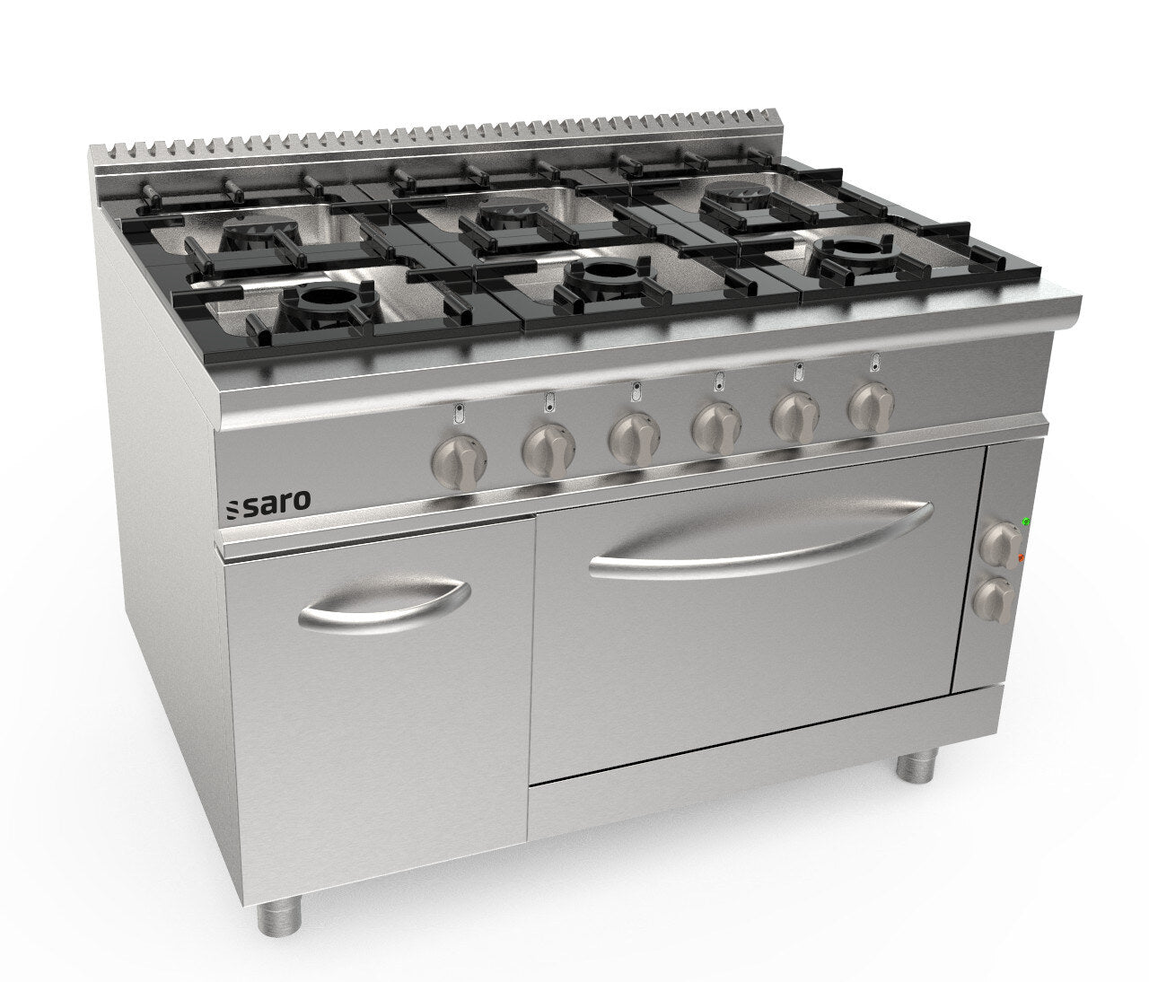 Saro LQ CUG6NE gas range with electric oven, stainless steel