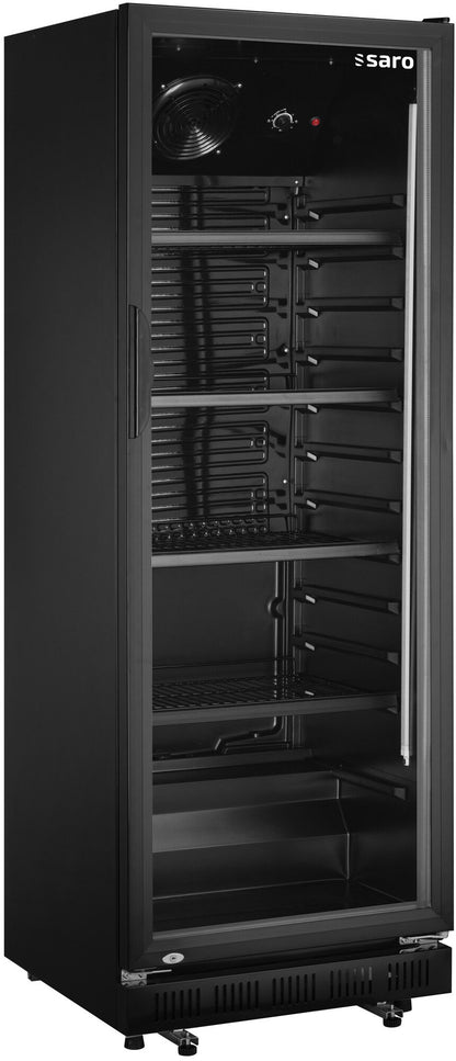 Saro GTK 360 refrigerator, black, glass door