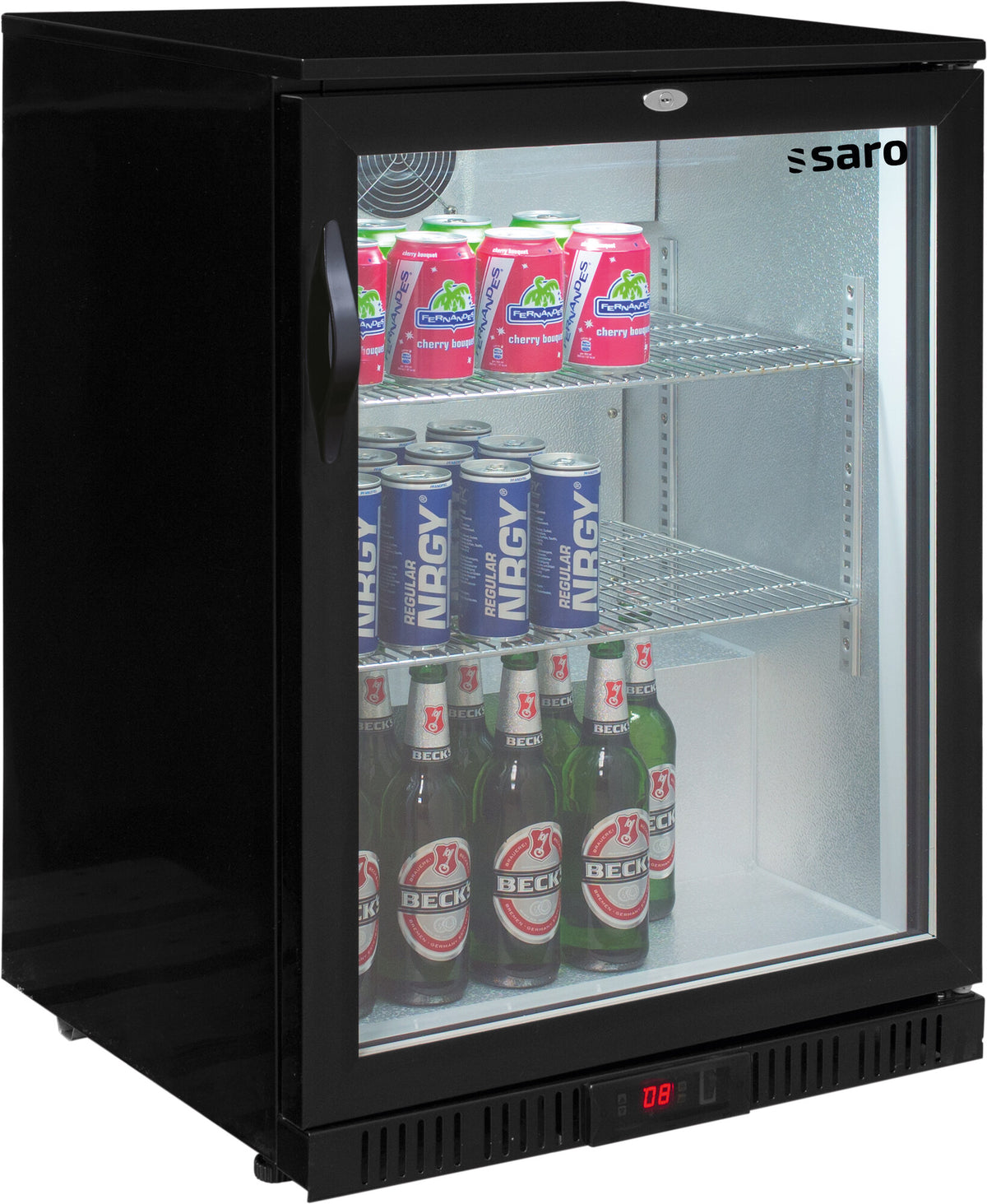 Saro BC 138 bar cooler, black, glass door