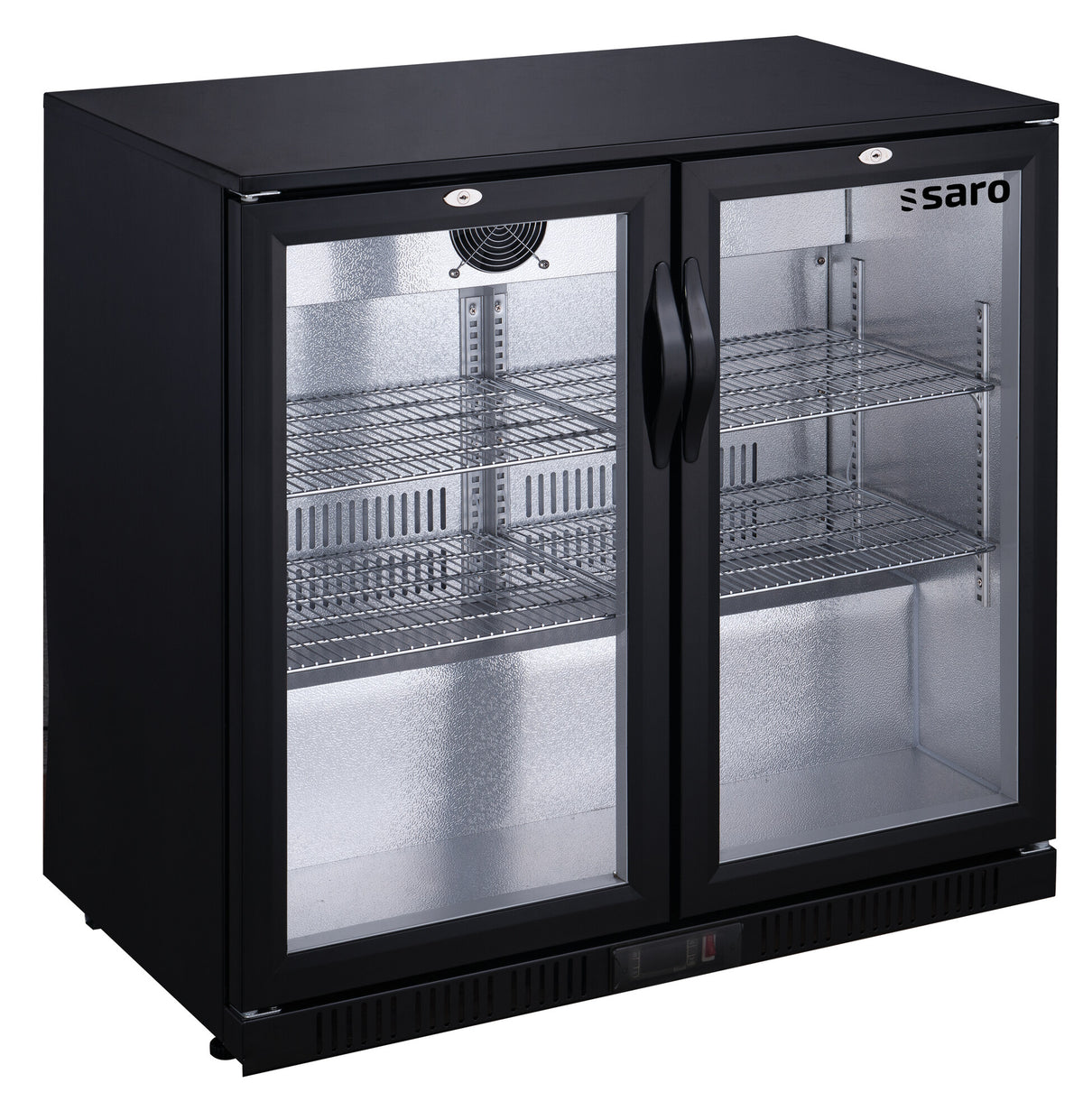 Saro BC 208 bar cooler, black, 2 glass doors