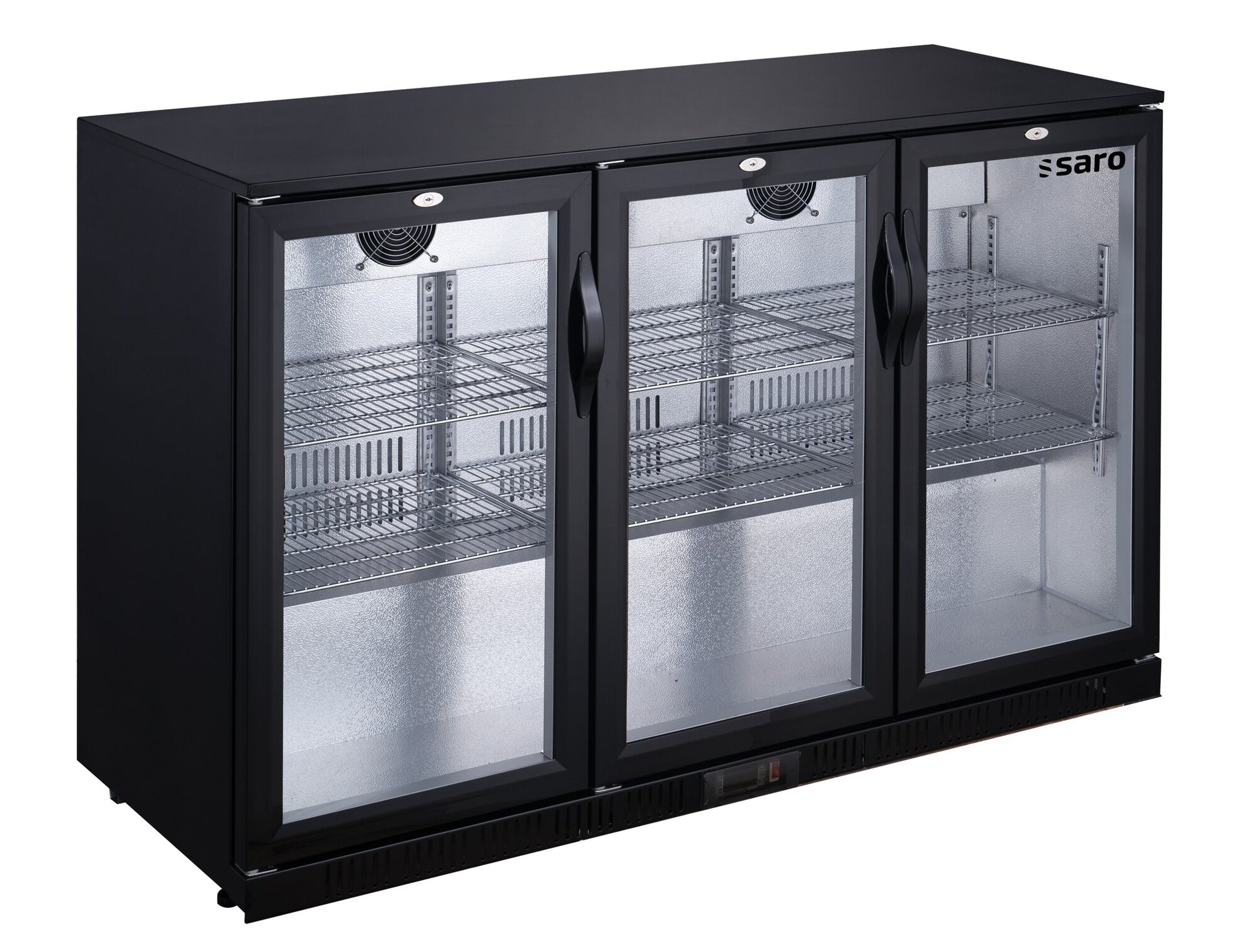 Saro BC 330 bar cooler, black, 3 glass doors