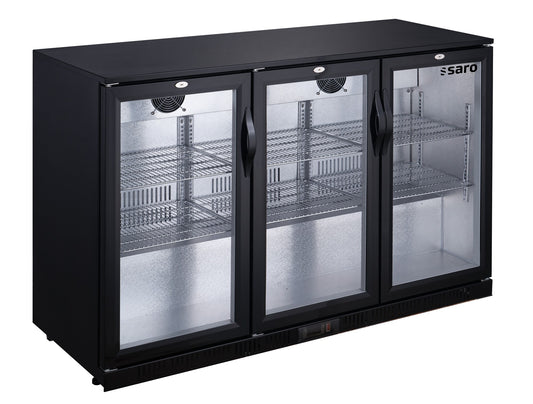 Saro BC 330 bar cooler, black, 3 glass doors