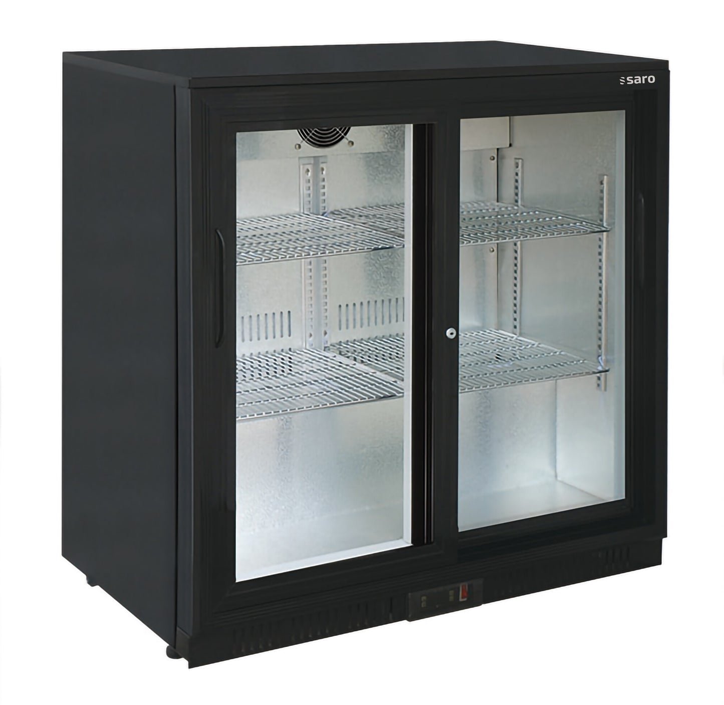 Saro BC 198SD bar cooler, black, sliding doors