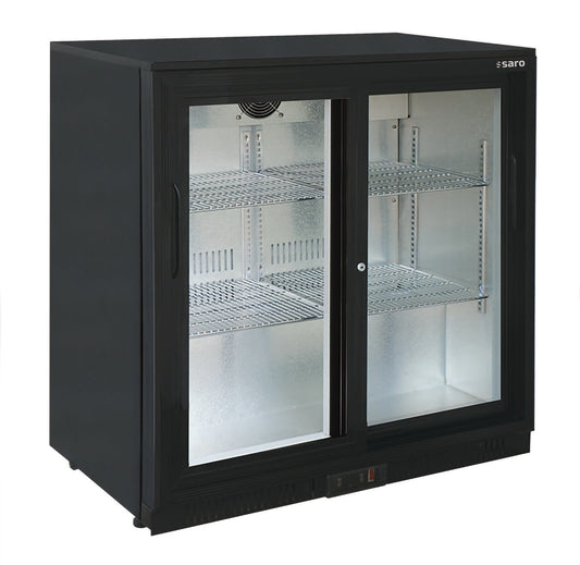 Saro BC 198SD bar cooler, black, sliding doors