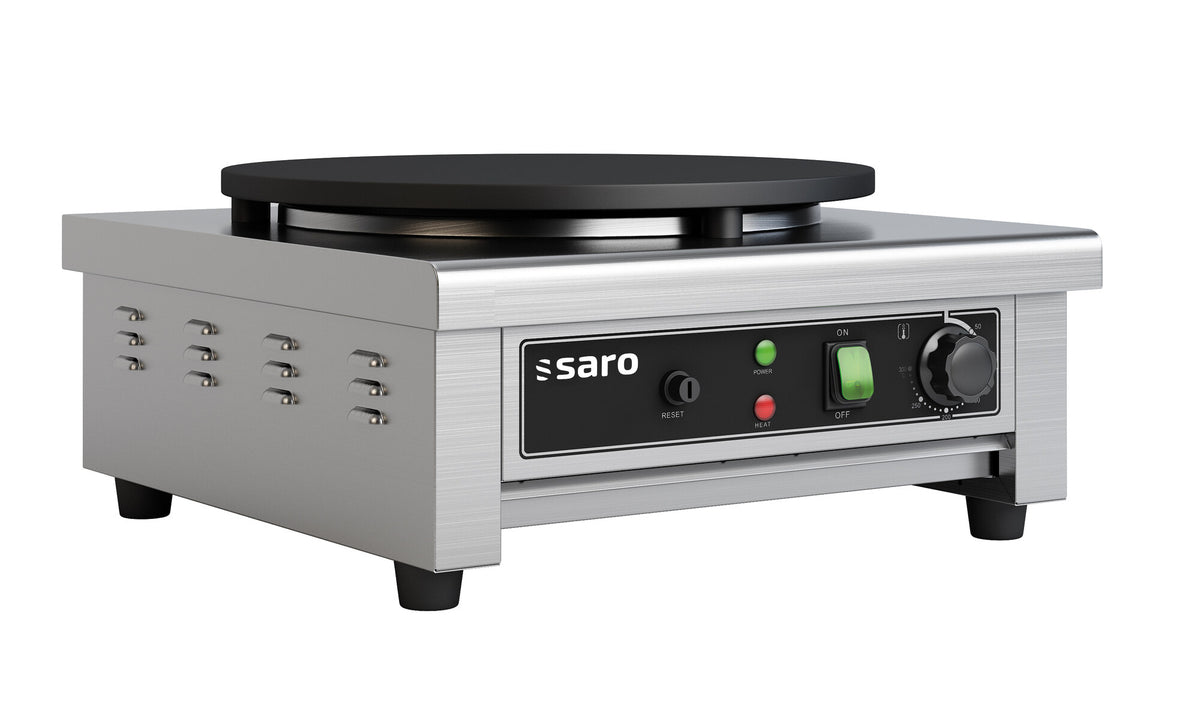 Saro MERLE crêpe maker, stainless steel with cast iron plate