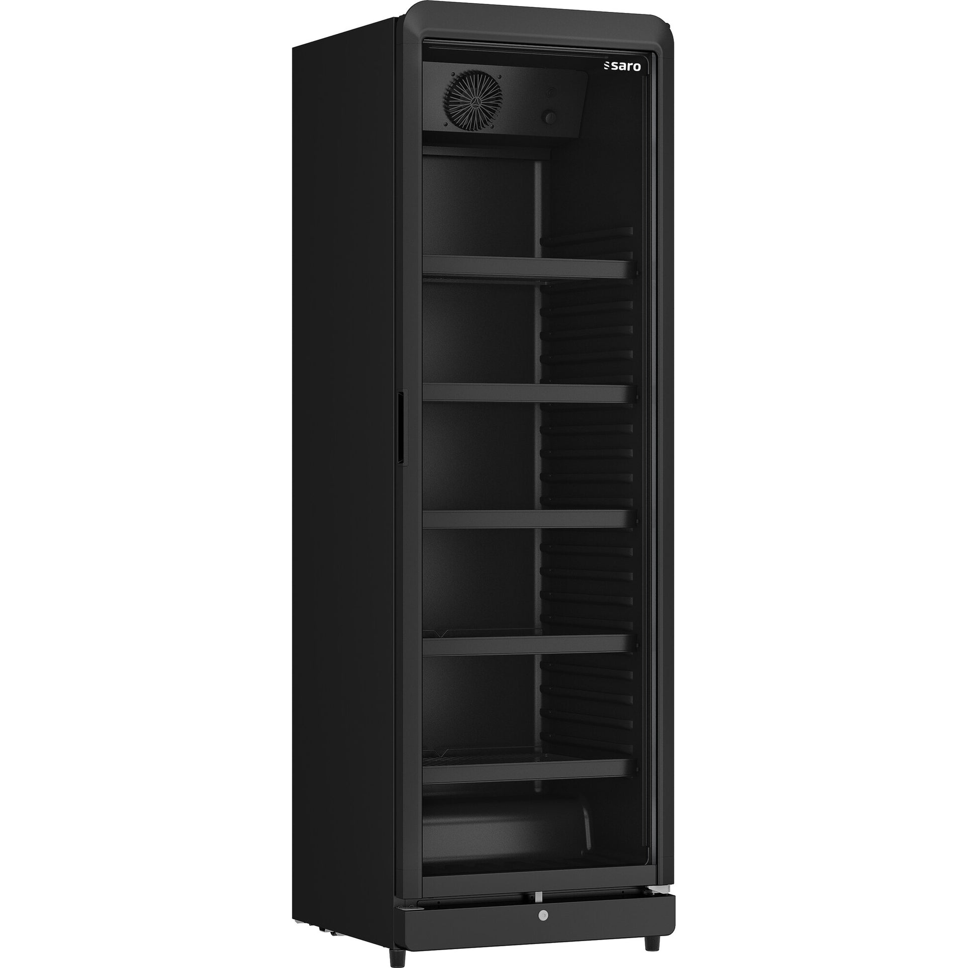 Saro GTK 388 refrigerator, black, glass door
