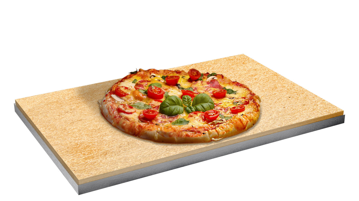 Saro stone plate for EKO 595, on beige stoneware
