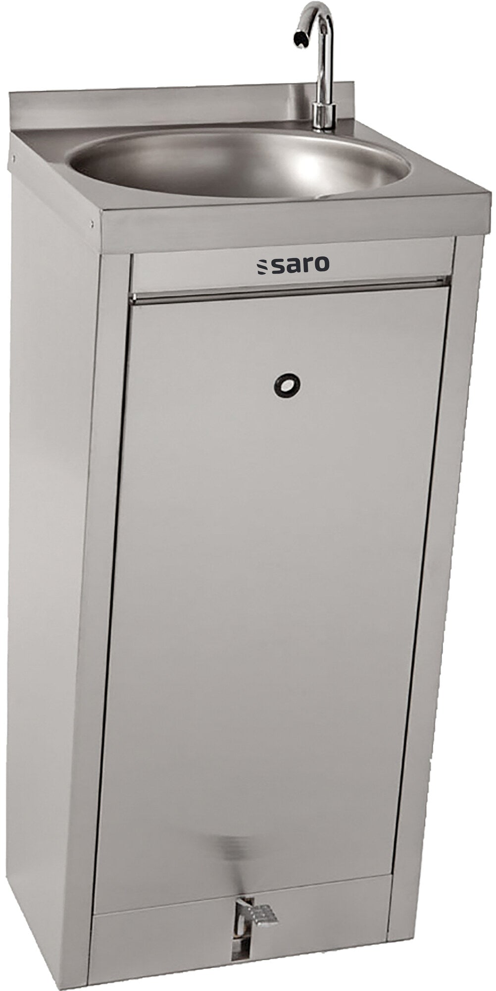 Saro TEXEL hand wash basin, stainless steel with foot pump