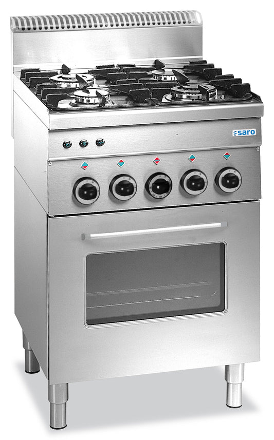 Saro G4SF6 gas range, stainless steel