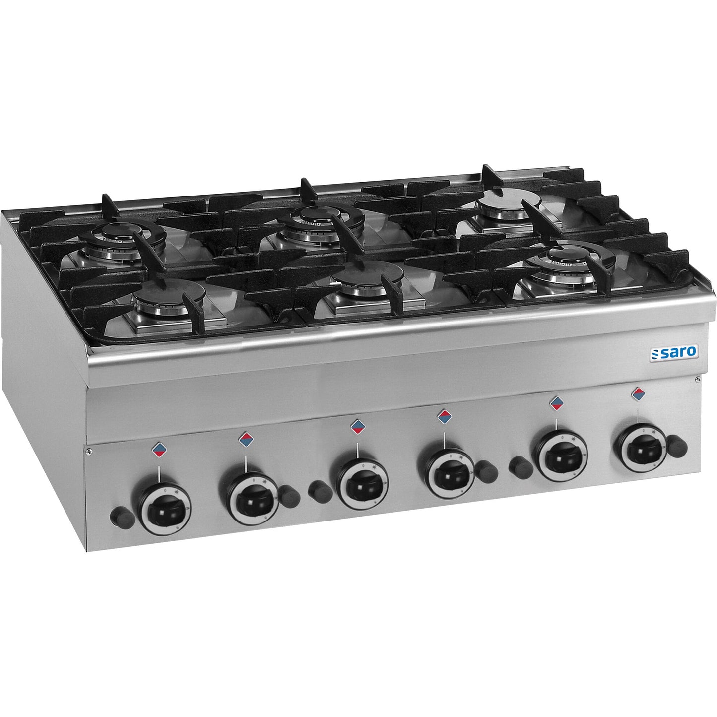 Saro G6S6 countertop gas range, stainless steel