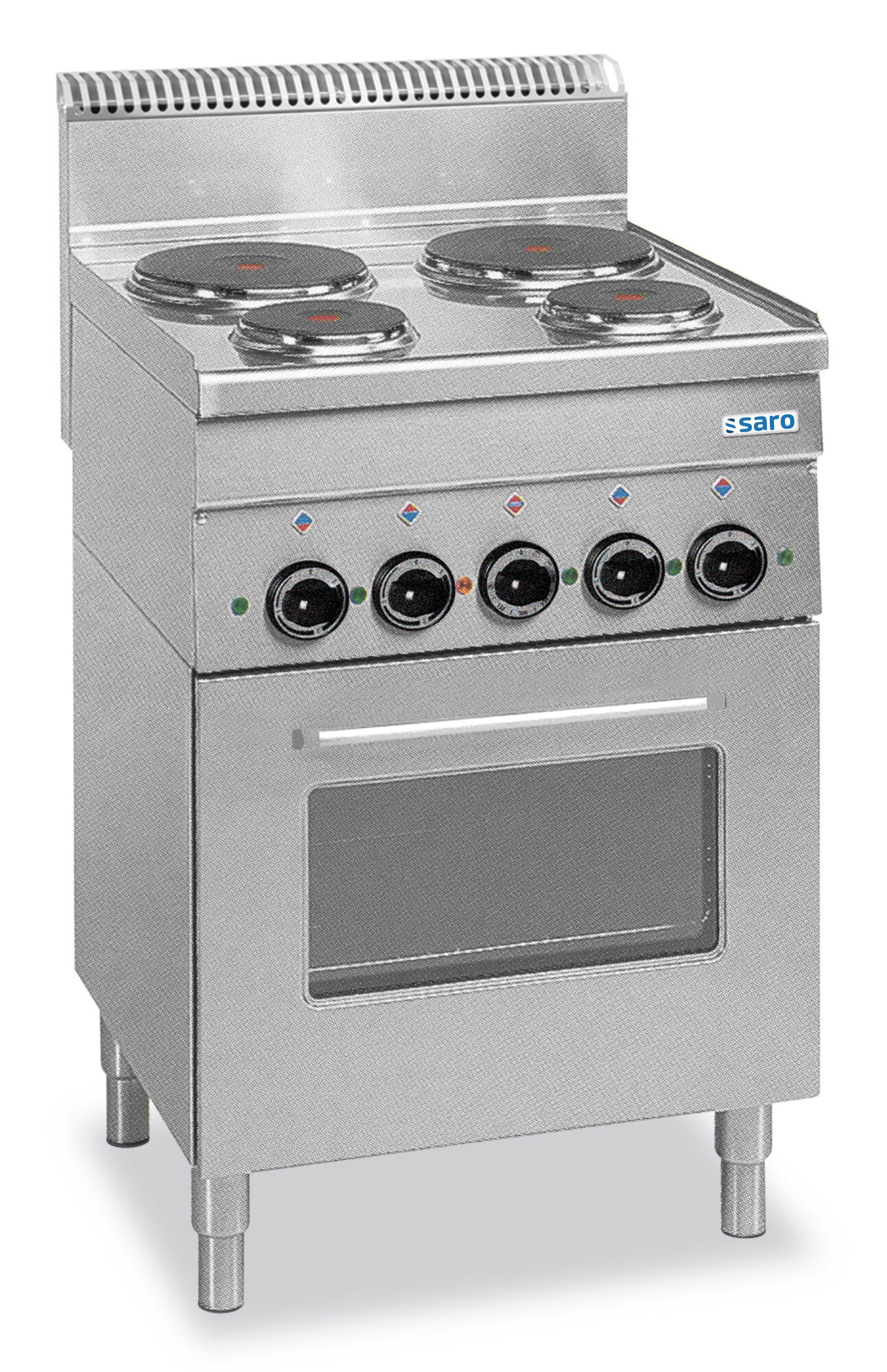 Saro E4F6 electric range, stainless steel