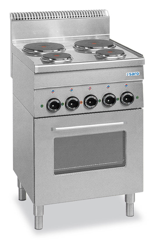 Saro E4F6 electric range, stainless steel