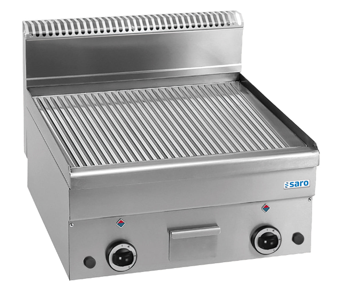 Saro GFT66R gas griddle plate, ribbed surface