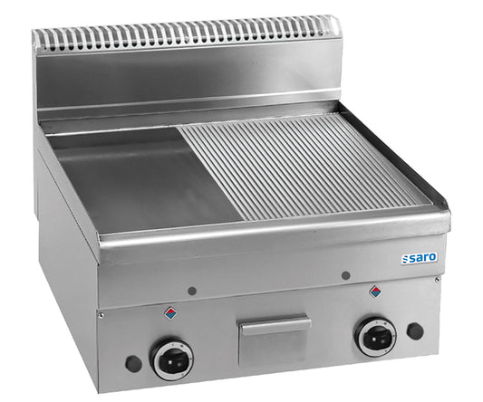 Saro GFT66LR gas griddle plate, half smooth half ribbed