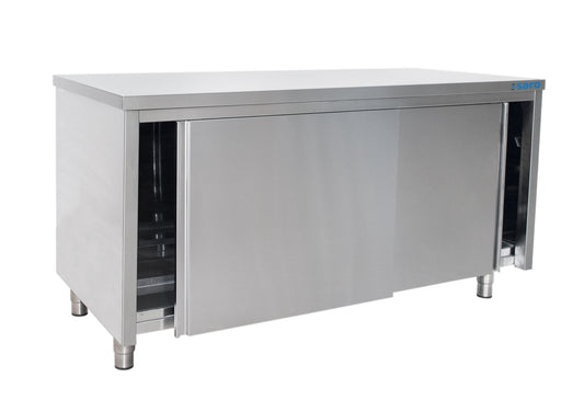 Saro stainless steel cabinet, sliding door, 2000 x 600 mm