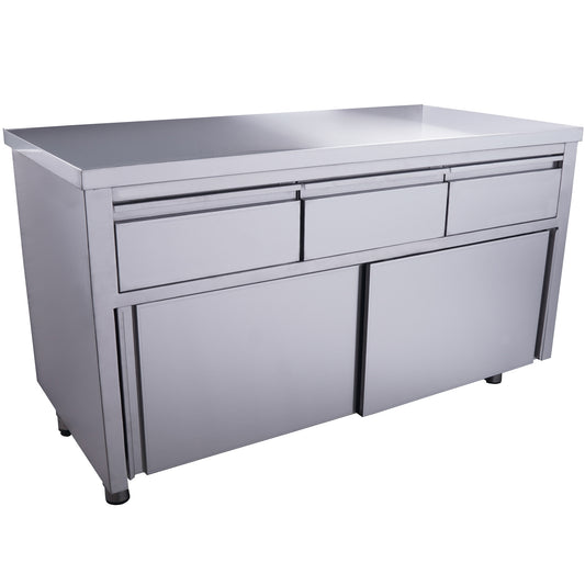 Saro sliding door cabinet, 3 drawers, 1600 x 700 mm